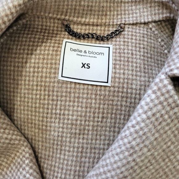 $263 Unworn Belle & Bloom I'm Yours Wool Blend Peacoat in Beige - Picture 8 of 9